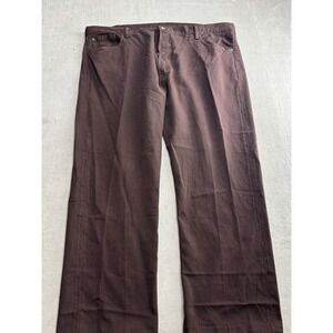 Levis 501 Brown Button Fly Jeans Mens Size 44x32 Straight Leg